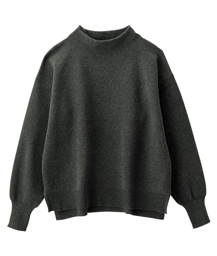 ハレ ボトルネックセーター(Mサイズ チャコルグレー): レディース