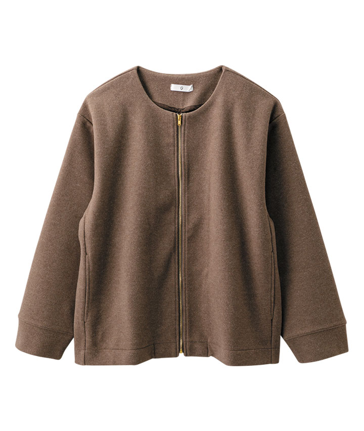 ノーカラージップジャケット(Mサイズ チャコルグレー