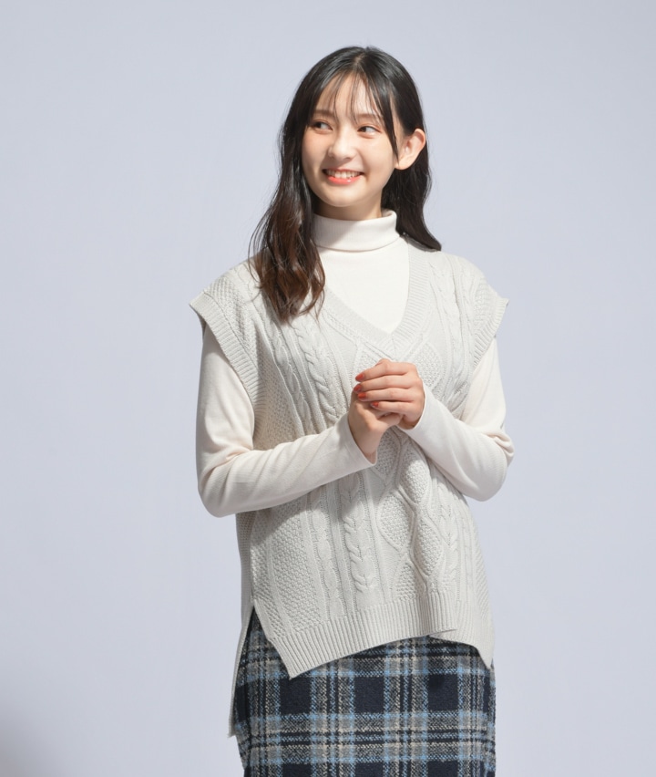 トレンドスタイル 婦人ニットベスト ｍサイズ ライトグレー レディース パシオス公式ネットショップ パシオスnet