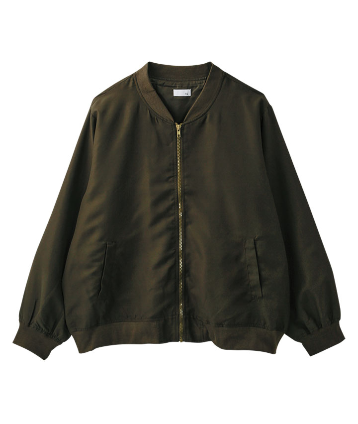 大きいサイズ）MA1ブルゾン(3Lサイズ カーキ): レディース