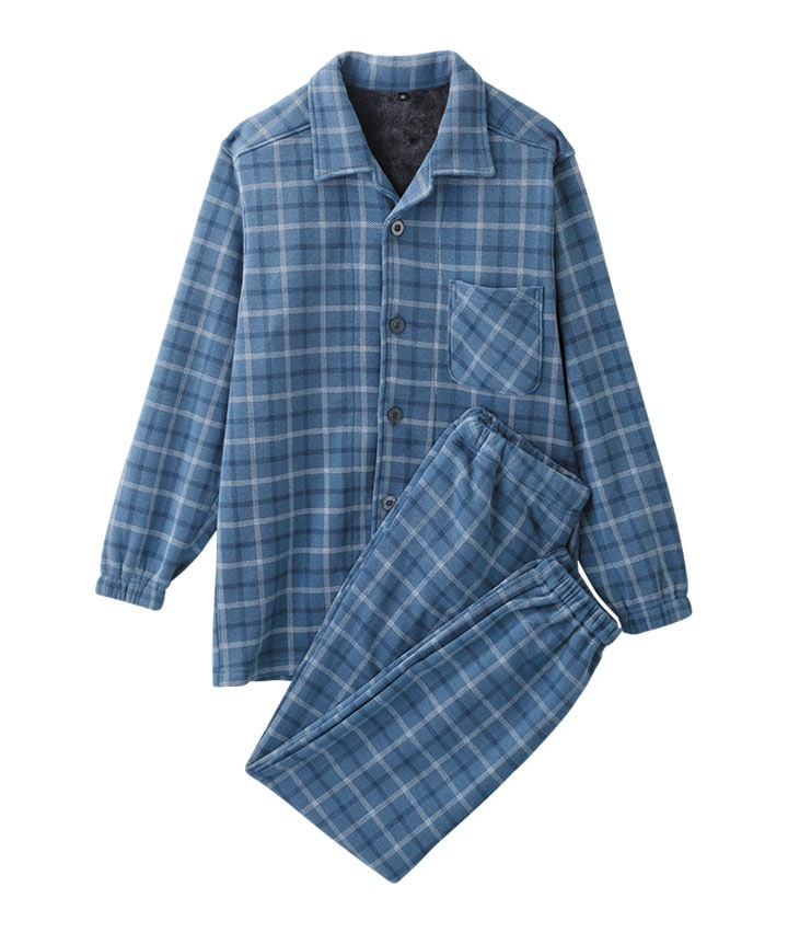 パーリーゲイツ　ストレッチ裏起毛シャツ　サイズM 大きいサイズ）温活裏起毛格子シャツパジャマ(3Lサイズ