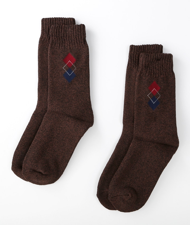 メンズソックス Gingerのチカラ 吸湿発熱 肌に当たる部分綿１００ パイル ２足組 紳士防寒ソックス ２５ ２７ ブラウン 紳士 パシオス公式ネットショップ パシオスnet