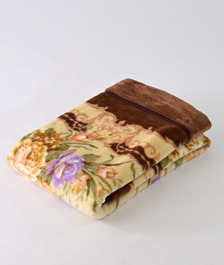 SunNaigai 花柄アクリル2枚合わせ毛布 140cm x 200cm日本製
