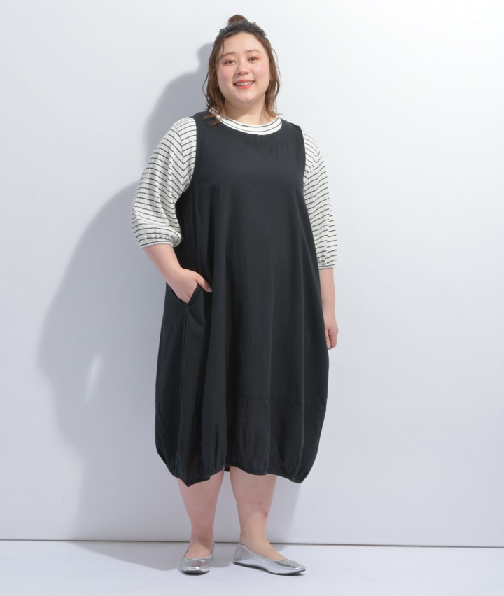 レディース大きなサイズ 婦人ジャンパースカートワンピース ３ｌサイズ ブラック レディース パシオス公式ネットショップ パシオスnet