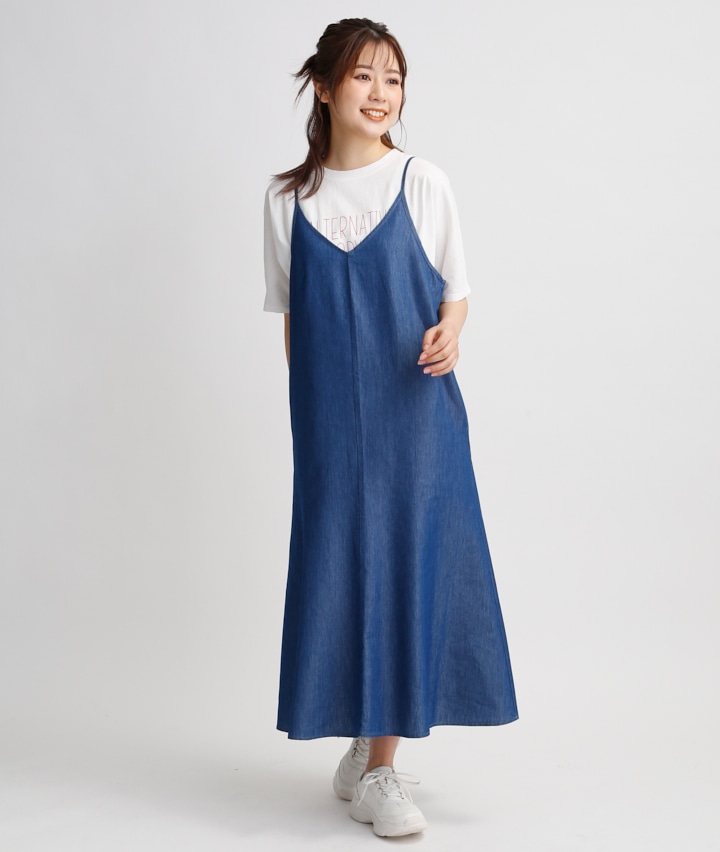 ｓｕｆｆｕｓｅ ｐｌｕｓ 婦人デニムワンピース ｍサイズ ブルー レディース パシオス公式ネットショップ パシオスnet