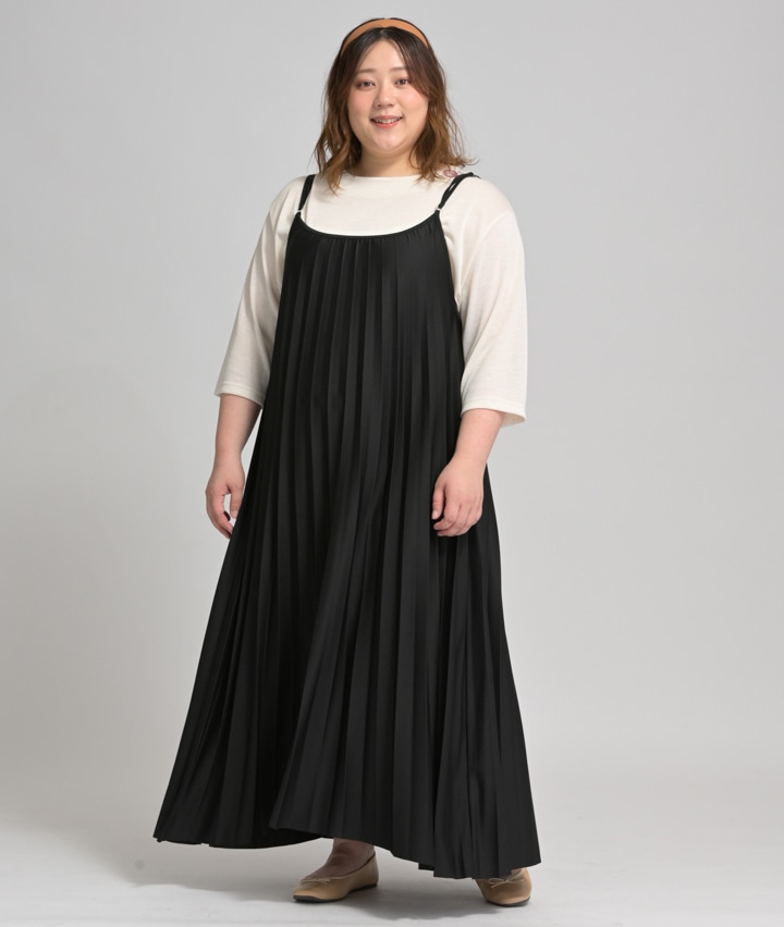 レディース大きなサイズ キャミソールワンピース ３ｌサイズ ブラック レディース パシオス公式ネットショップ パシオスnet