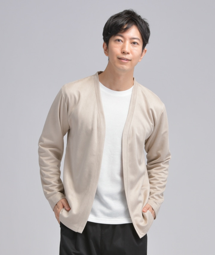 ｓｕｆｆｕｓｅ 紳士カットスウェードカーディガンアンサンブル ｍサイズ ベージュ メンズ パシオス公式ネットショップ パシオスnet