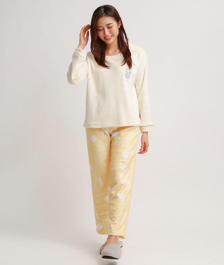 レディースパジャマ＞＜ＢＴ２１＞婦人フリースセットアップ総柄パンツ(Ｍサイズ イエロー): レディース｜パシオス公式ネットショップ(パシオスNet)