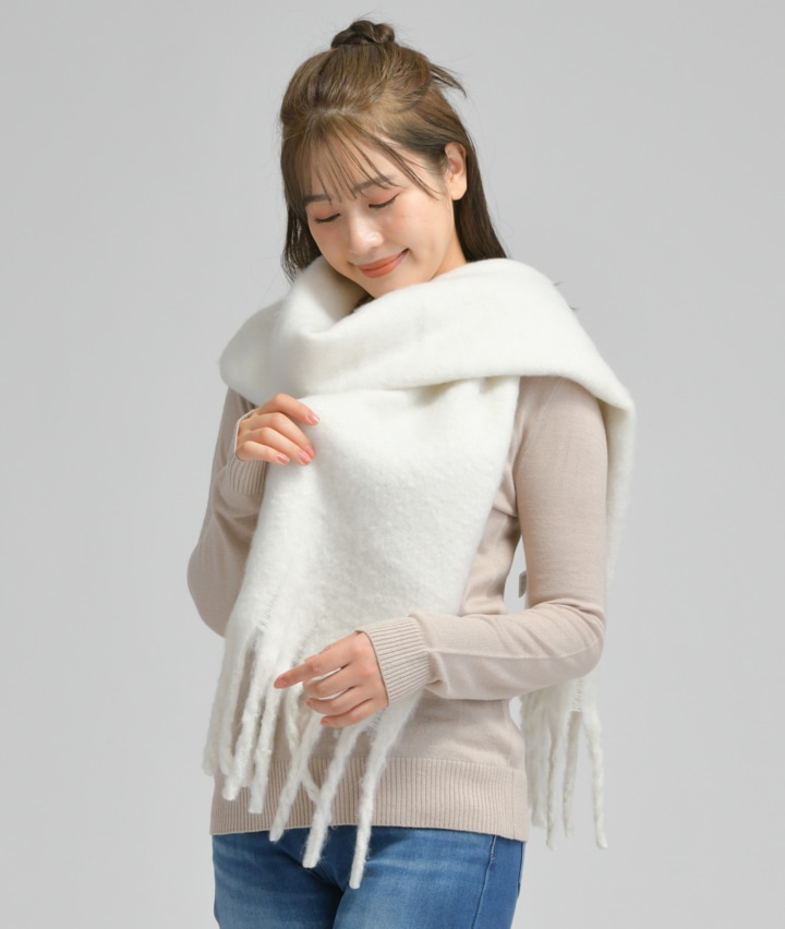 ❤️新品❤️ adrer シルキータッチボリュームマフラー ブラウン