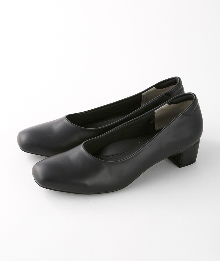 スクエアトゥヒール高パンプス