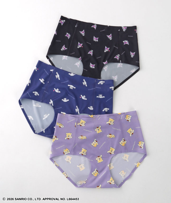 【サンリオキャラクターズ】（３枚組）ノーラインショーツ