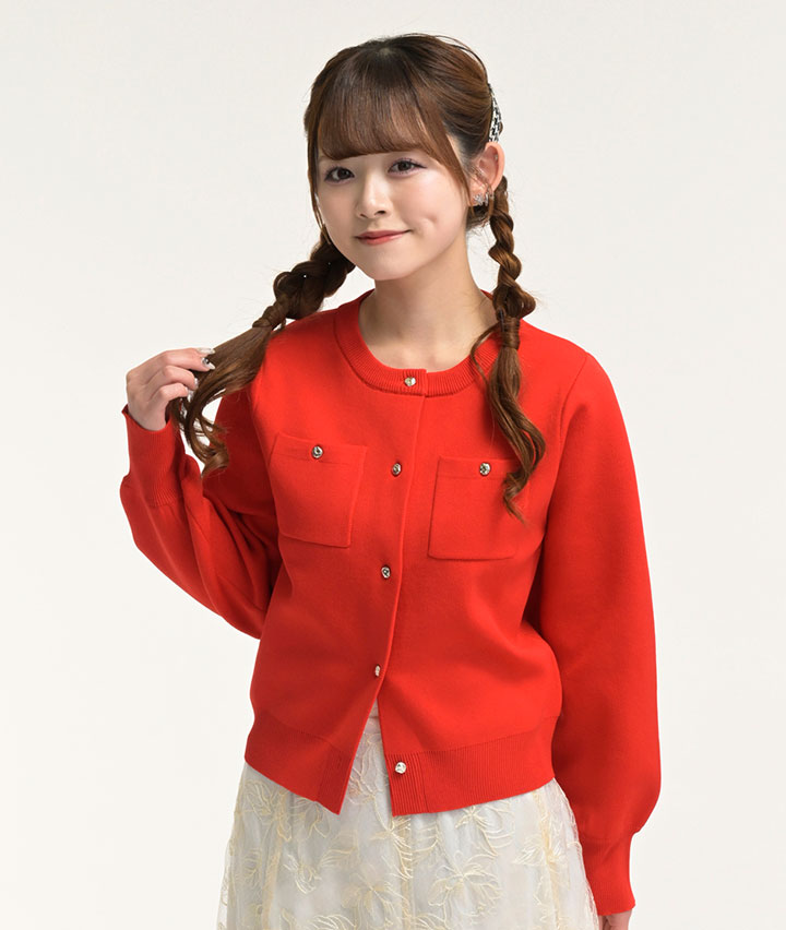 胸ポケットニットカーディガン