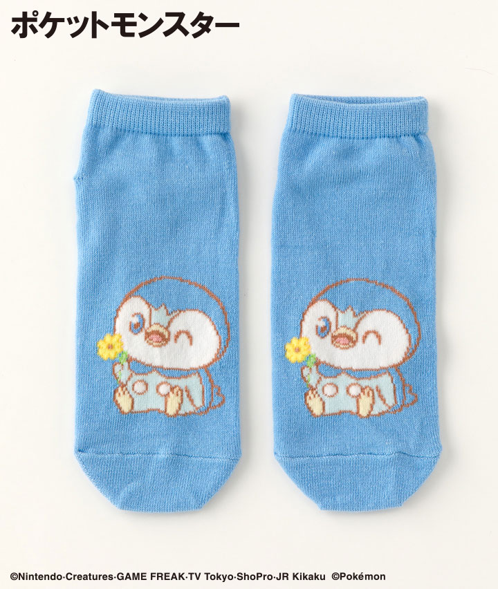 【ポケピース】（ポッチャマ）（１足組）フロント柄ソックス