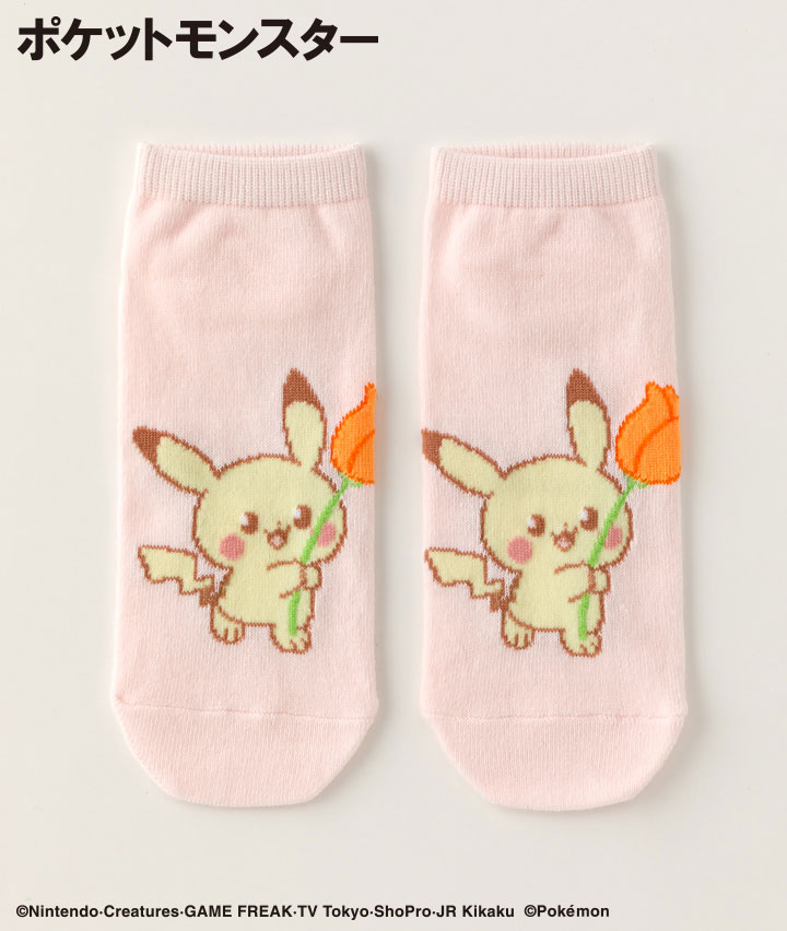 【ポケピース】（ピカチュウ）（１足組）フロント柄ソックス