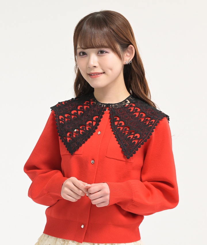 ハートレース付け襟