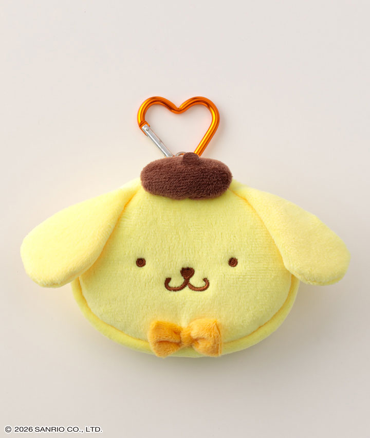 カラビナ付きミニフェイスポーチ　ポムポムプリン