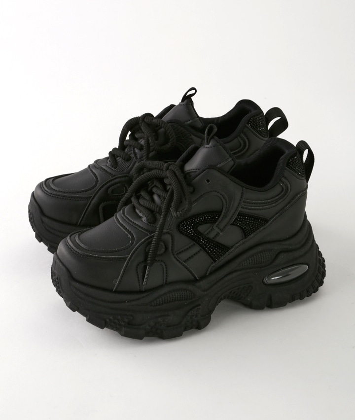 ホットフィックス付厚底デザインスニーカー