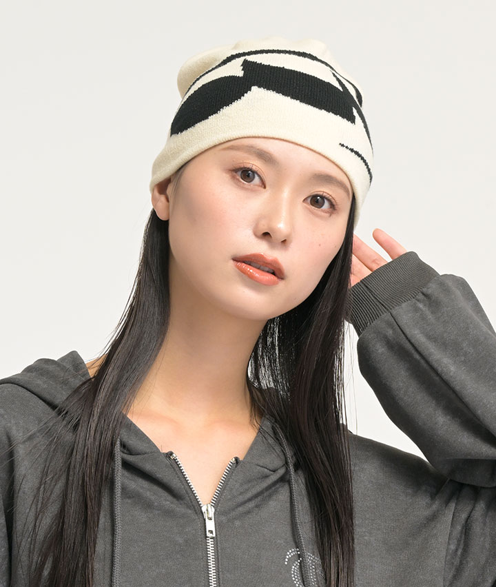 モチーフ柄ニット帽