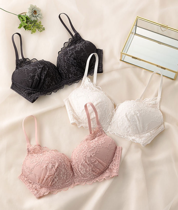 （ぴとブラ）総レースノンワイヤーブラジャー