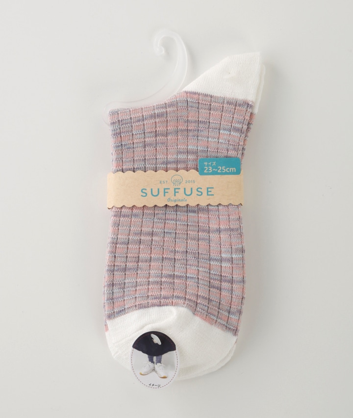 （１足物）かすりワッフルソックス