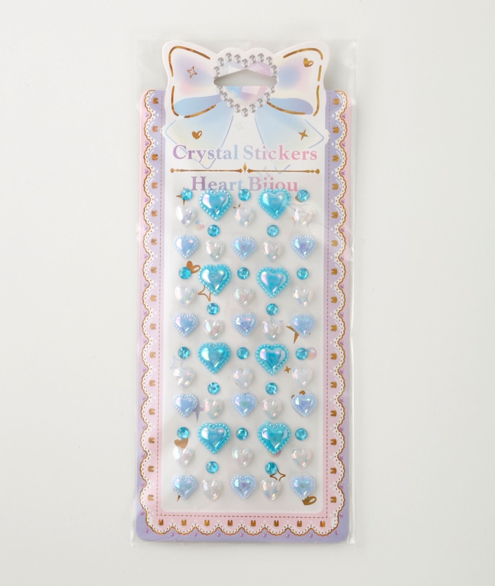 クリスタルハートビジューステッカー