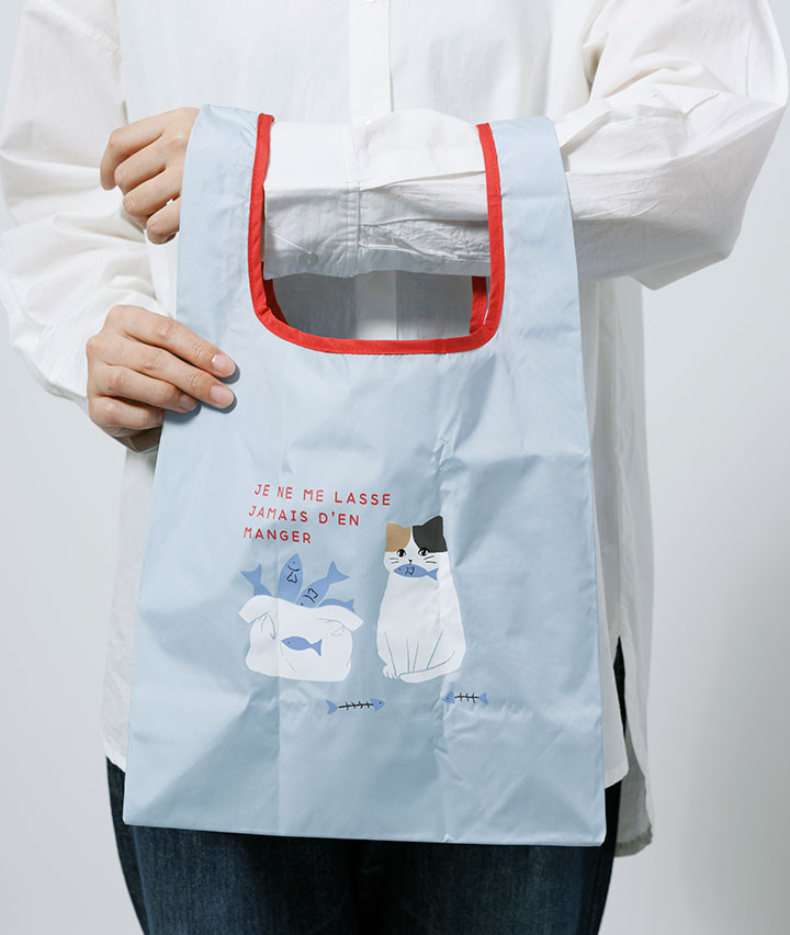 ネコポーチ付きショッピングトートバッグ