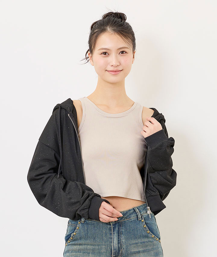 （コーディネイトインナー）アメスリクロップドタンクトップ