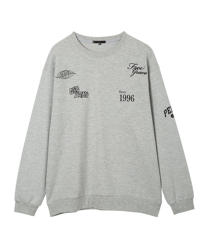 飛び刺繍ロゴトレーナー