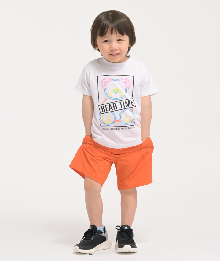 クマ柄ネオンプリントTシャツ(90㎝ オフ): ベビー・キッズ