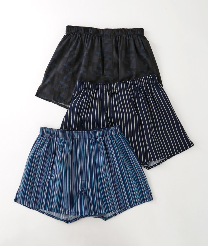 【ＳＵＦＦＵＳＥ】（縦縞柄）（綿１００％）（３枚組）（前開き）トランクス