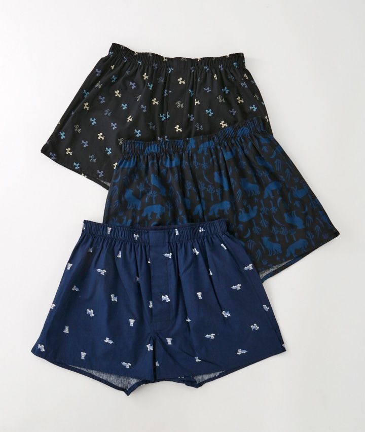 【ＳＵＦＦＵＳＥ】（動物柄）（綿１００％）（３枚組）（前開き）トランクス