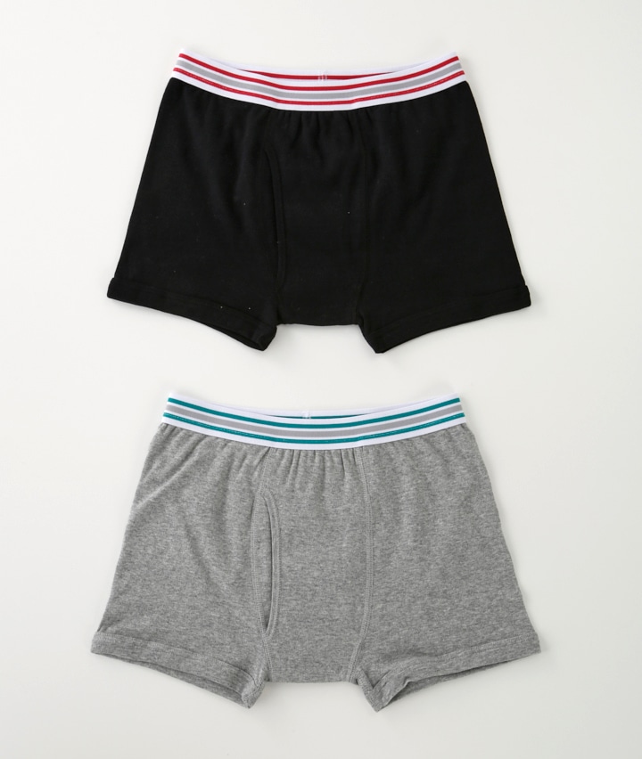 （綿１００％）（２枚組）（前開き）男児ボクサーブリーフ