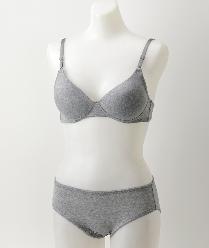 （綿混）ノンワイヤーブラジャー＆ショーツセット
