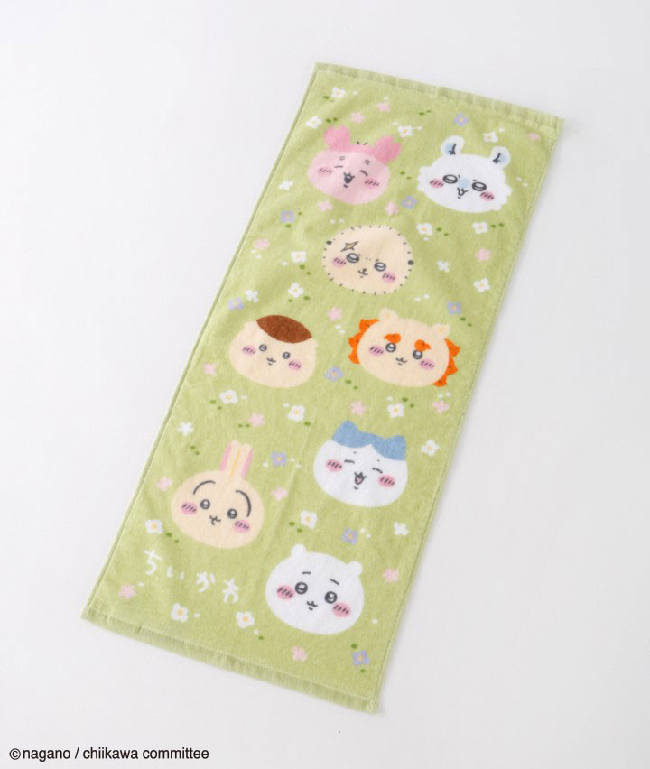【ちいかわ】お花畑とちいかわたち　フェイスタオル