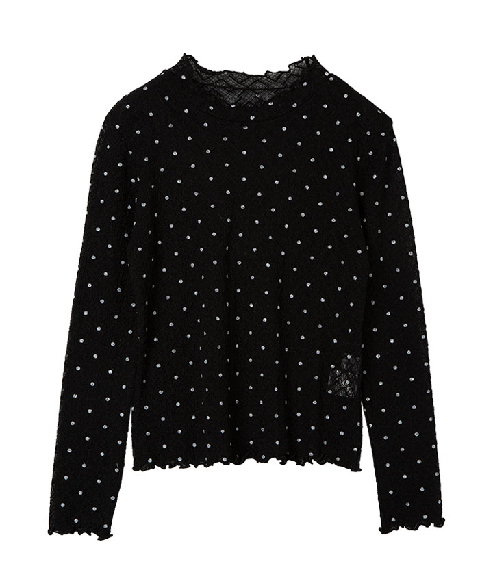 ドット柄シアートップス