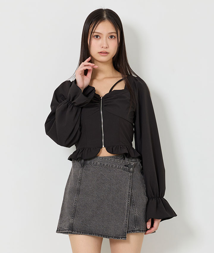 ＜トレンドスタイル＞婦人ジップブラウス