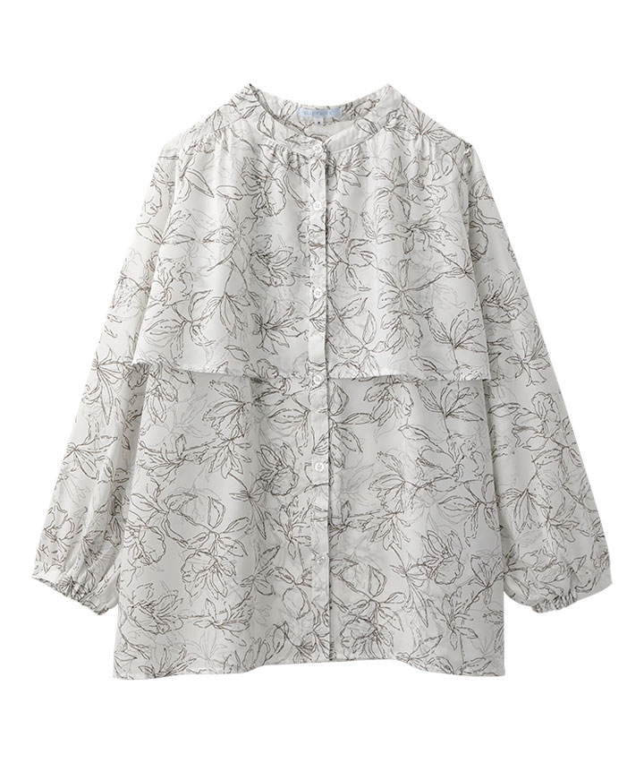 花柄ケープブラウス