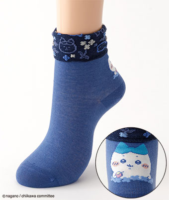 【ちいかわ】（ハチワレ）（１足物）折返しクルーソックス
