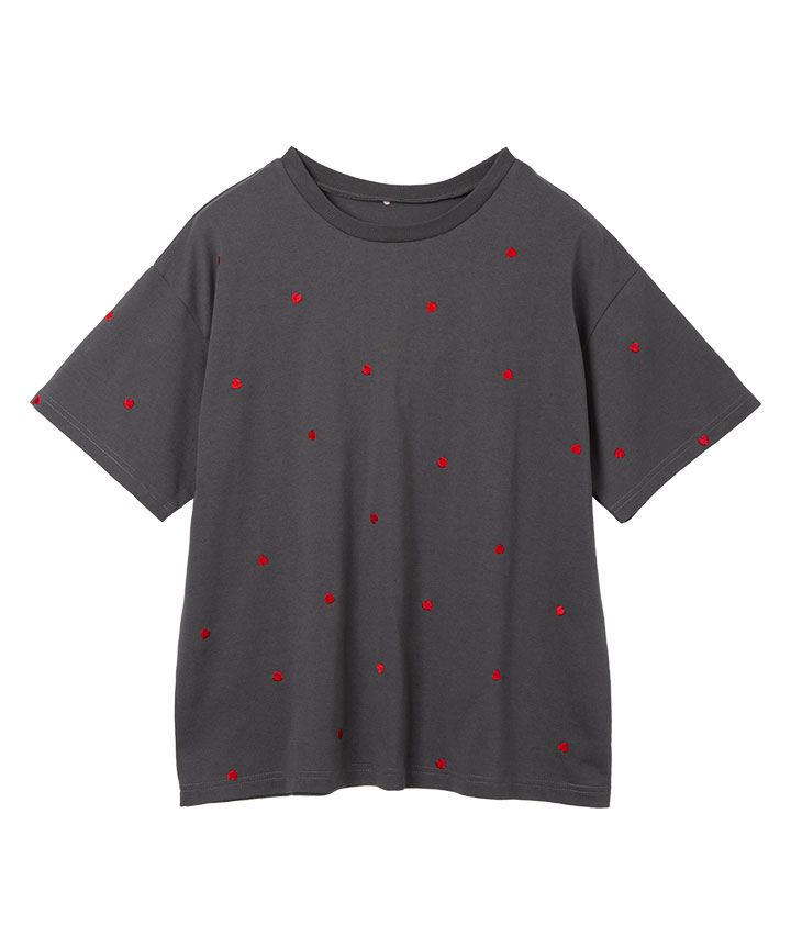 ハート総刺しゅうＴシャツ