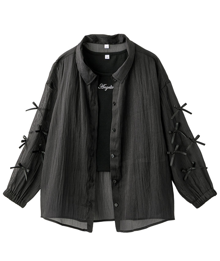 【ＳＵＦＦＵＳＥ】女児シアーシャツ＋タンクトップセット