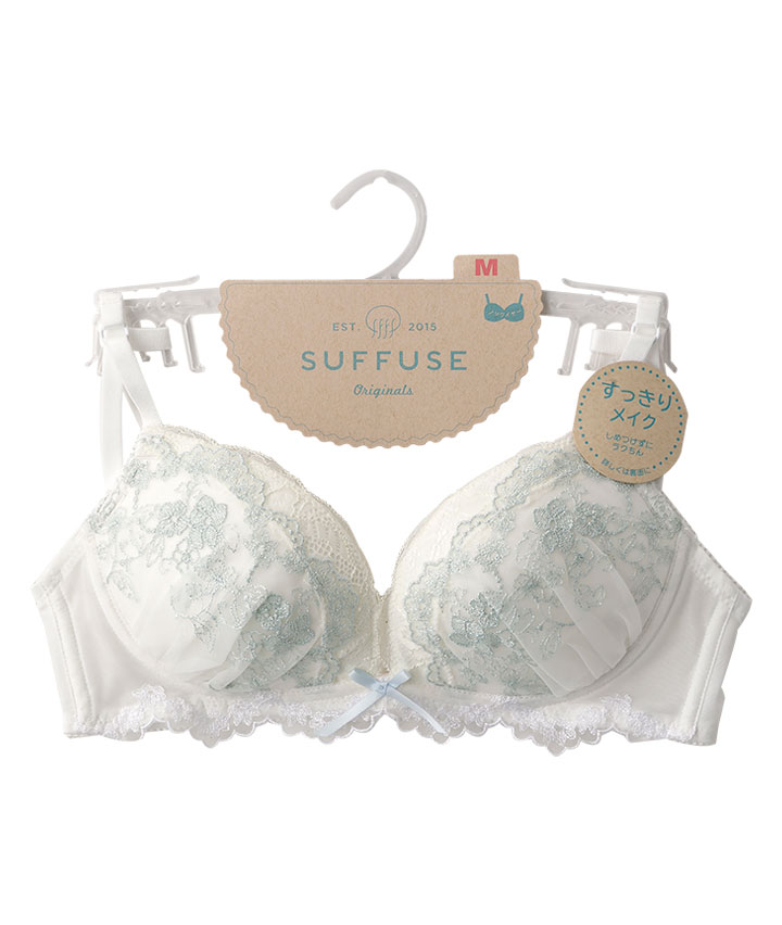 （すっきりメイク）シャイニーフラワーノンワイヤーブラジャー