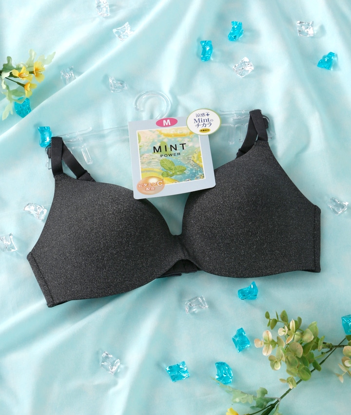 （Ｍｉｎｔのチカラ）涼感杢調ワイヤレスブラジャー