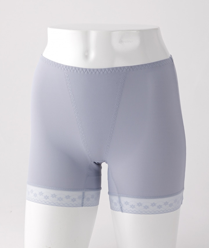 （ノーライン）（裾レース）（冷感リブ）１分丈ショーツ
