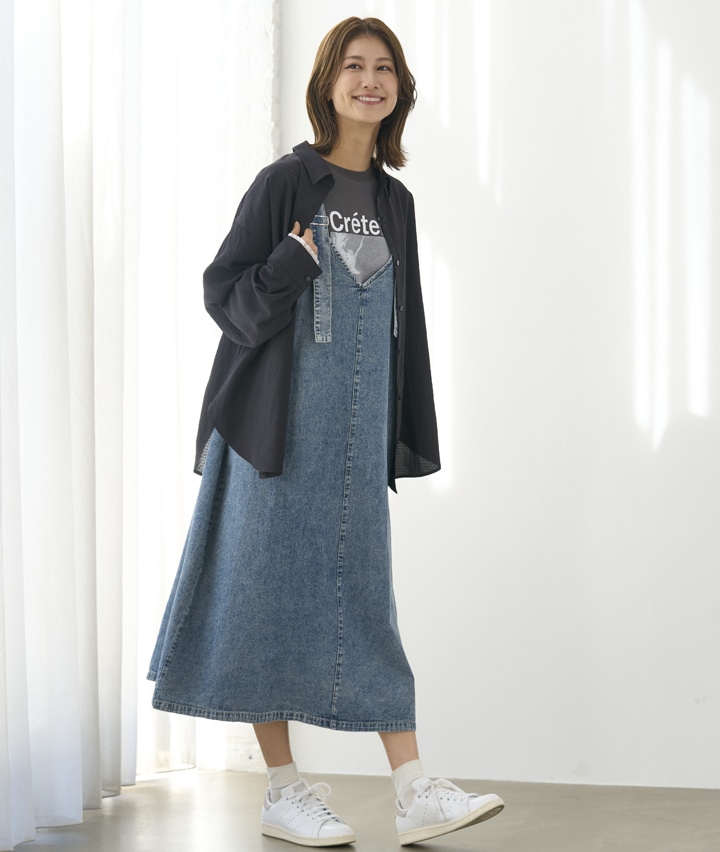 デニムジャンパースカートワンピース