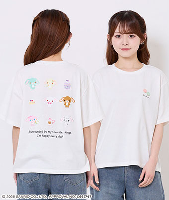 【サンリオキャラクターズ】（シュガーバニーズ）バックプリントＴシャツ