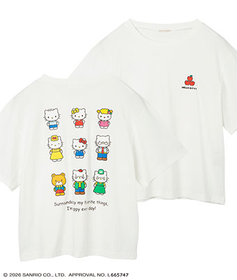 【サンリオキャラクターズ】（ハローキティ）バックプリントＴシャツ