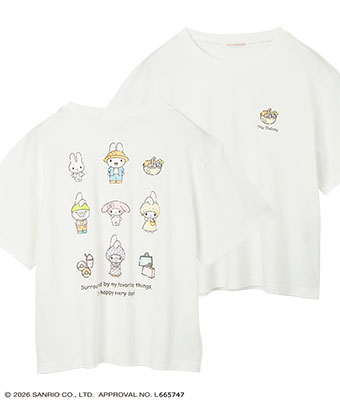 【サンリオキャラクターズ】（マイメロディ）バックプリントＴシャツ