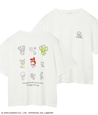 【サンリオキャラクターズ】（マイメロディ）バックプリントＴシャツ