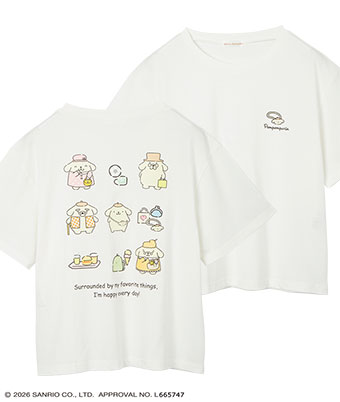 【サンリオキャラクターズ】（ポムポムプリン）バックプリントＴシャツ