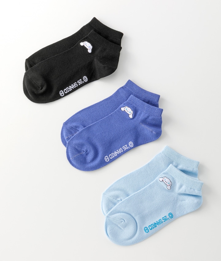 【サンリオキャラクターズ】（シナモロール）（３足物）（接触冷感）スニーカーソックス